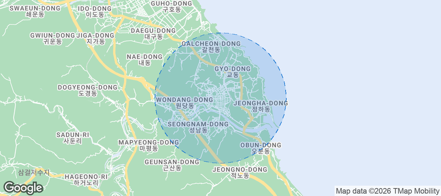 Samcheok Airbnb map